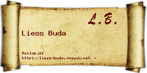 Liess Buda névjegykártya